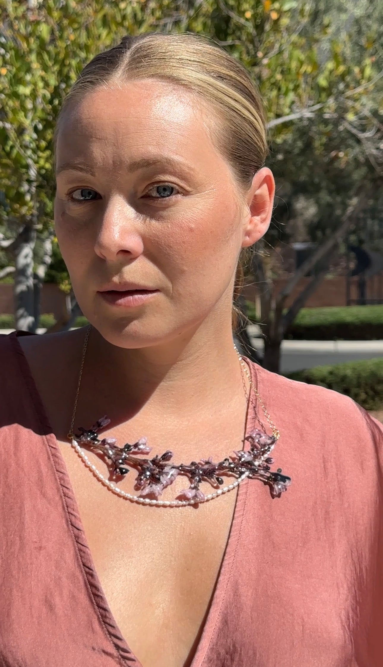 Cherry Blossom Pearl Necklace