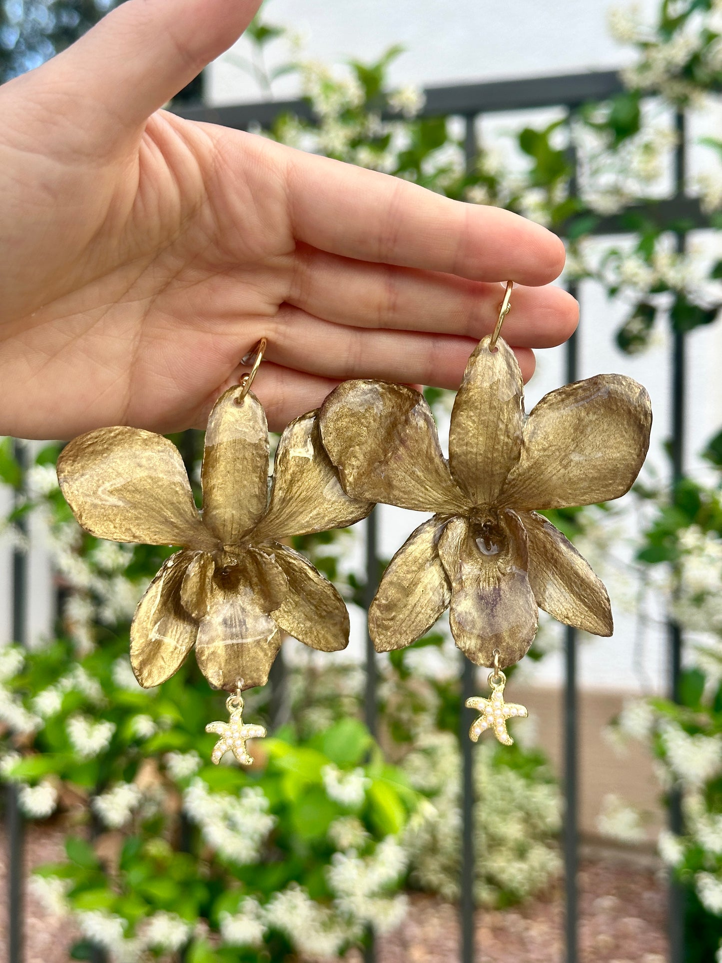 Gold Orchid Starfish Huggies