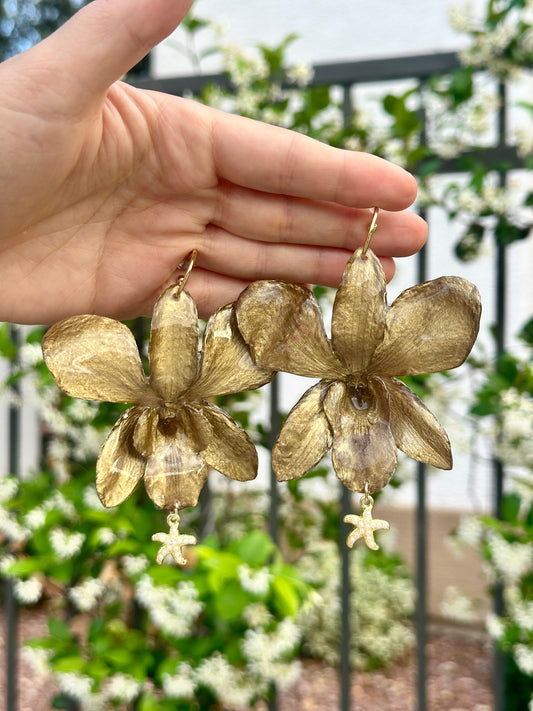 Gold Orchid Starfish Huggies