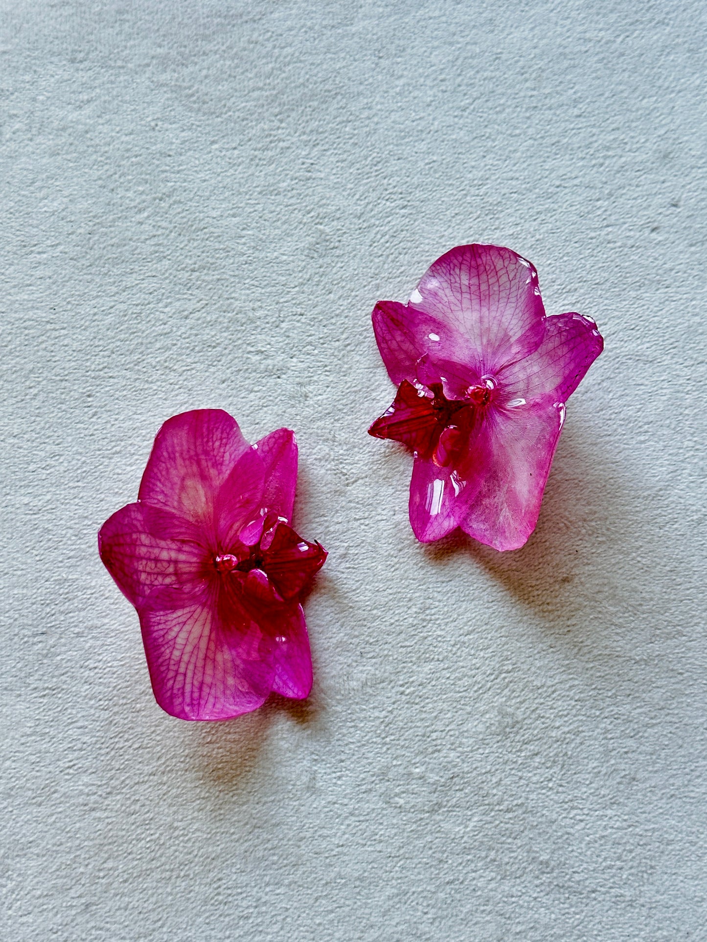 Large Pink Orchid Studs
