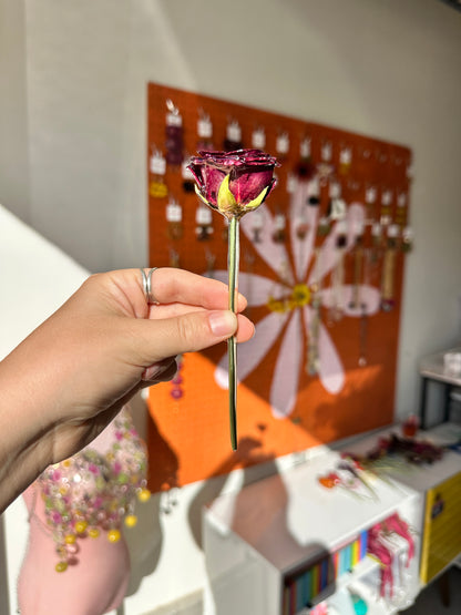 Mini Red Rose Hair Stick