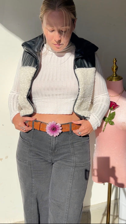 Pink Gerber Daisy Belt Buckle