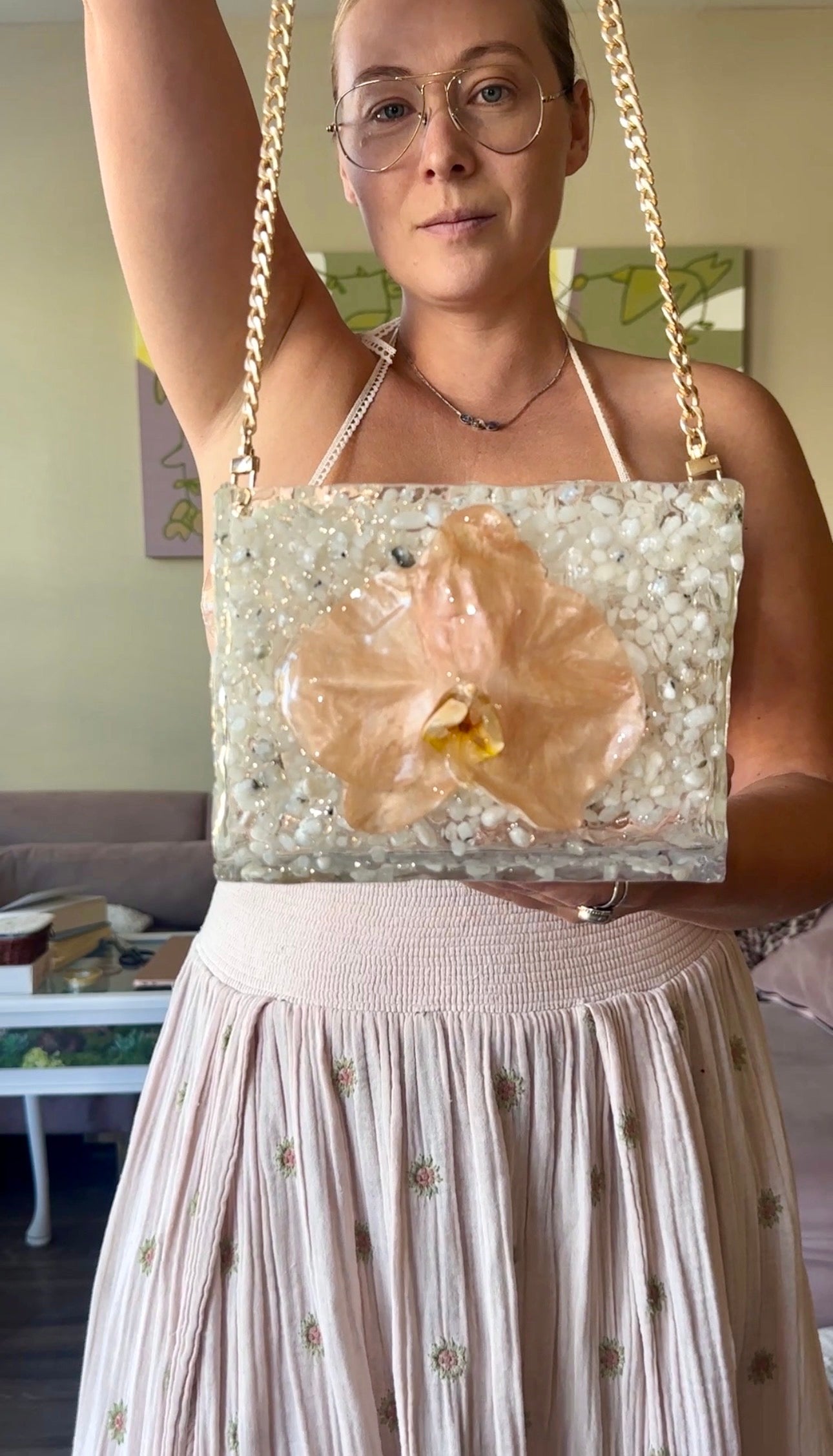 Orchid Moonstone Purse
