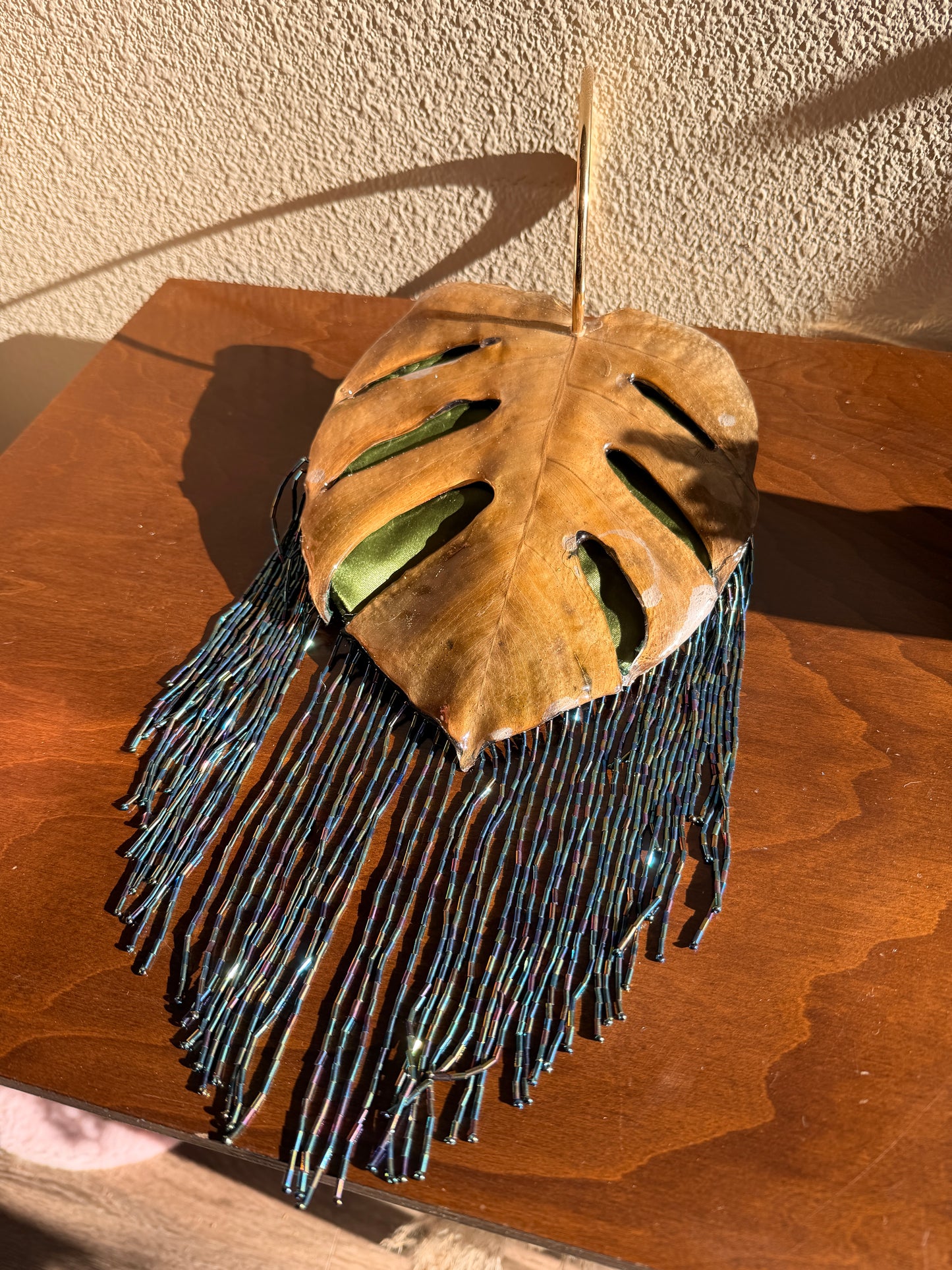 Monstera Fringe Purse