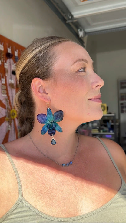 Short Indigo Dendrobium Dangles
