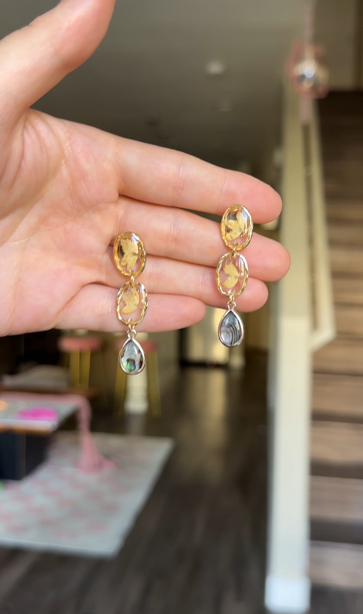 Lily of the Valley Abalone Dangles