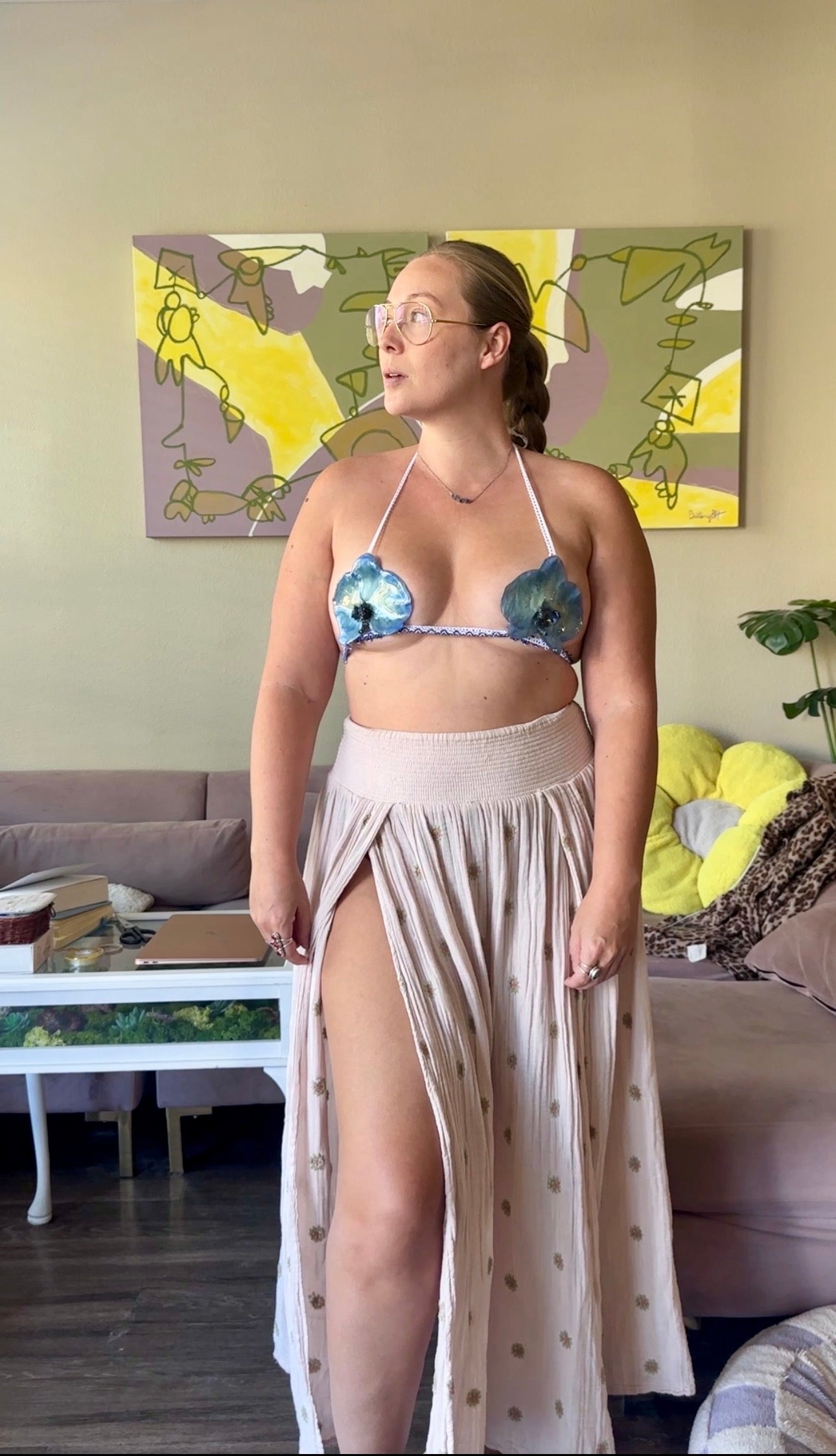 Blue Opal Orchid Bralette