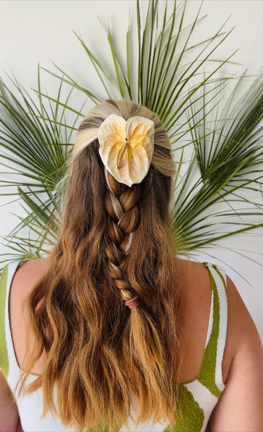 White Anthurium Hair Pin