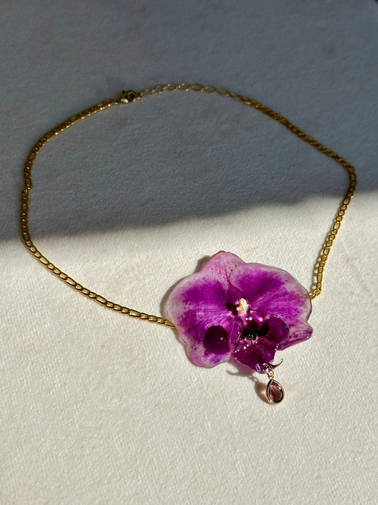 Purple Orchid Choker