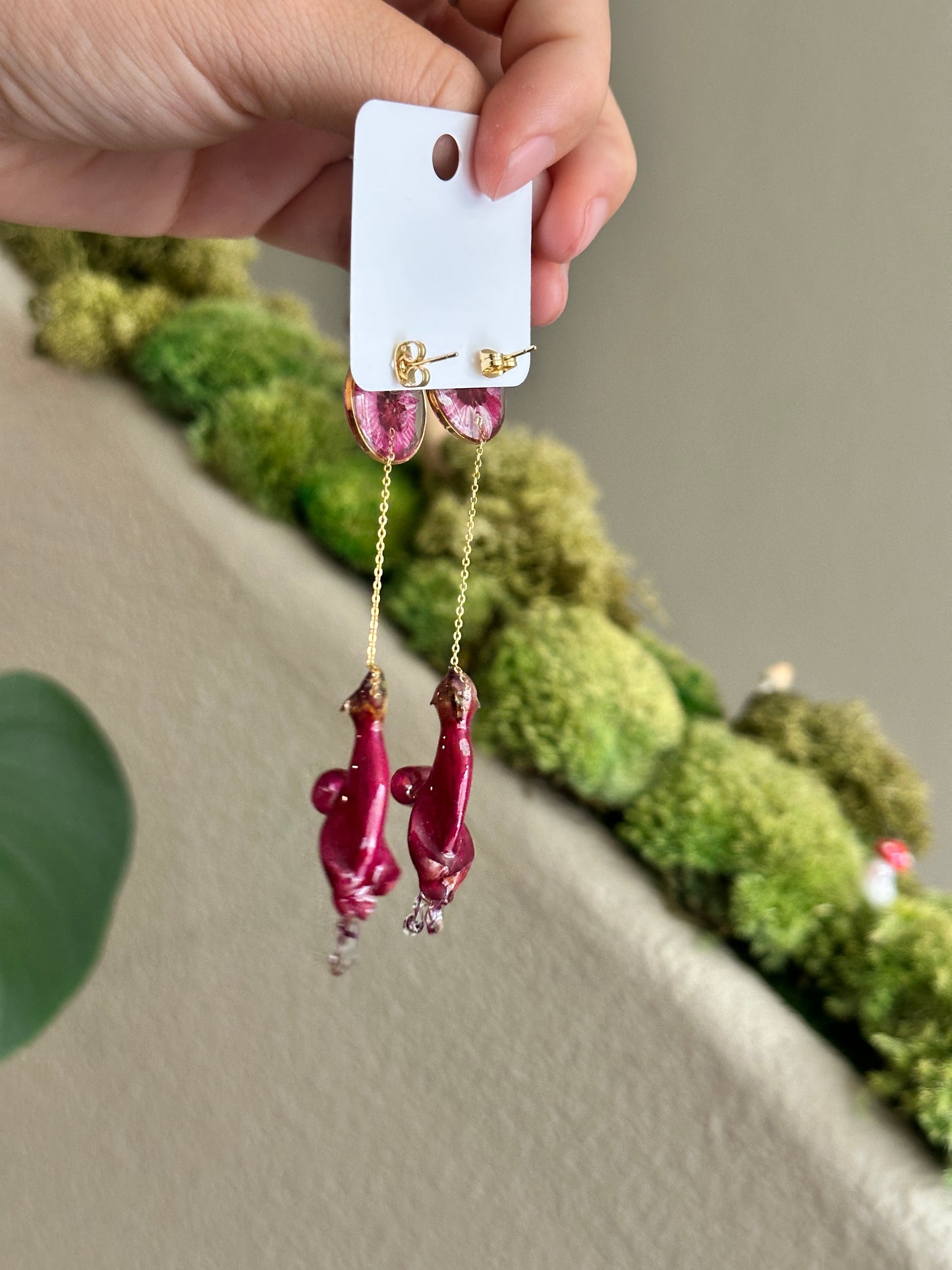 Floating Autumn Sage Studs