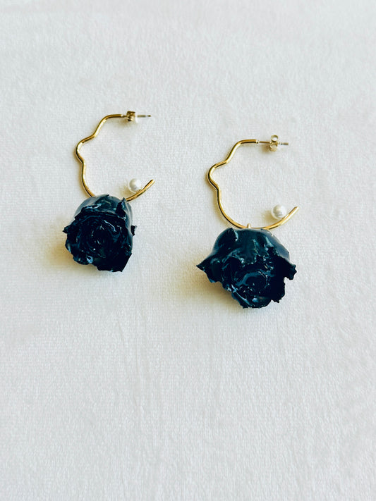 Black Rose Hoops