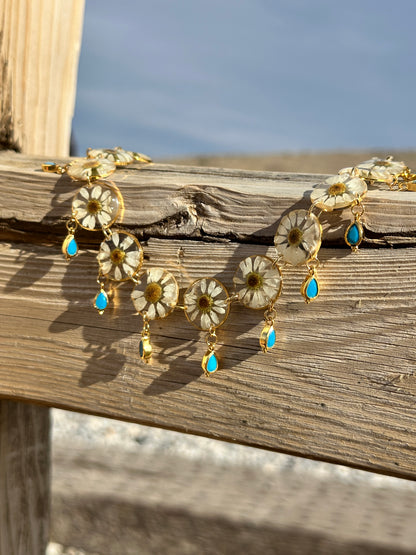 Chamomile and Turquoise Necklace
