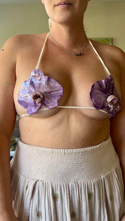 Lavender Pearl Orchid Bralette