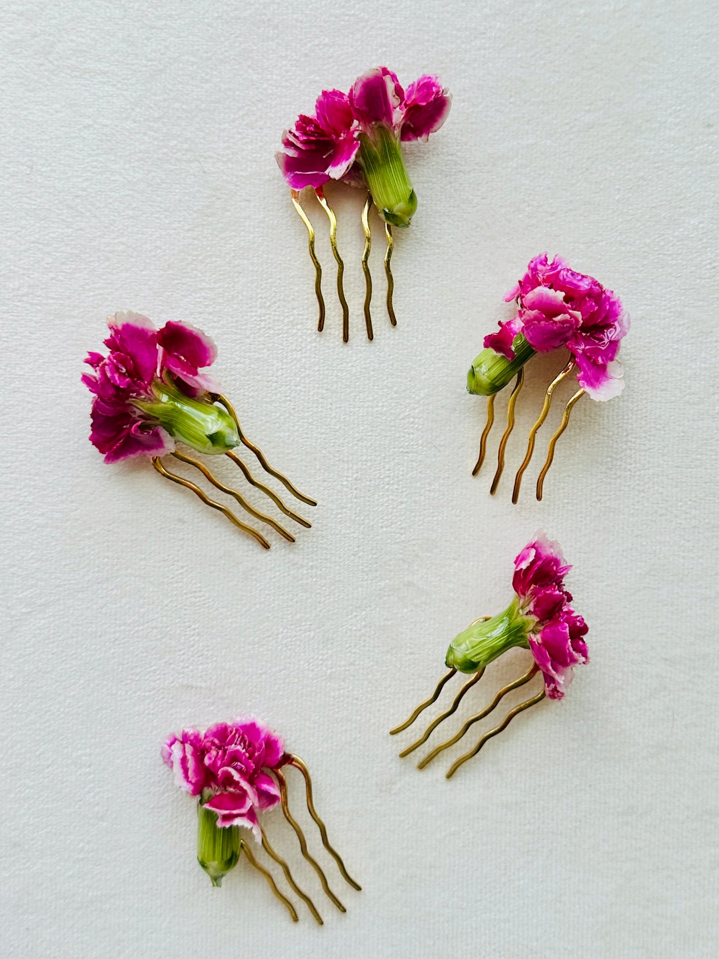 Pink Carnation Hair Fork