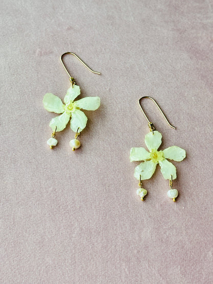 White Oleander Pearl Dangles