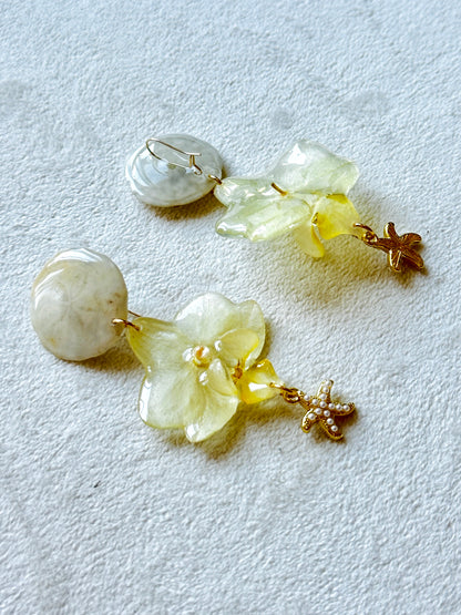White Orchid Sand Dollar Studs