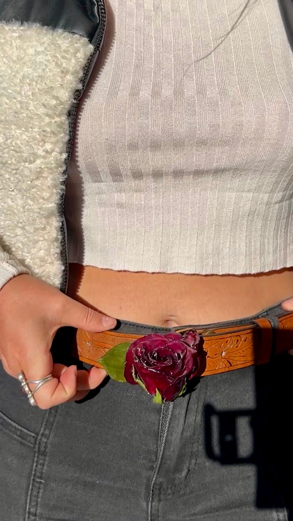 Red Rose Belt Buckle