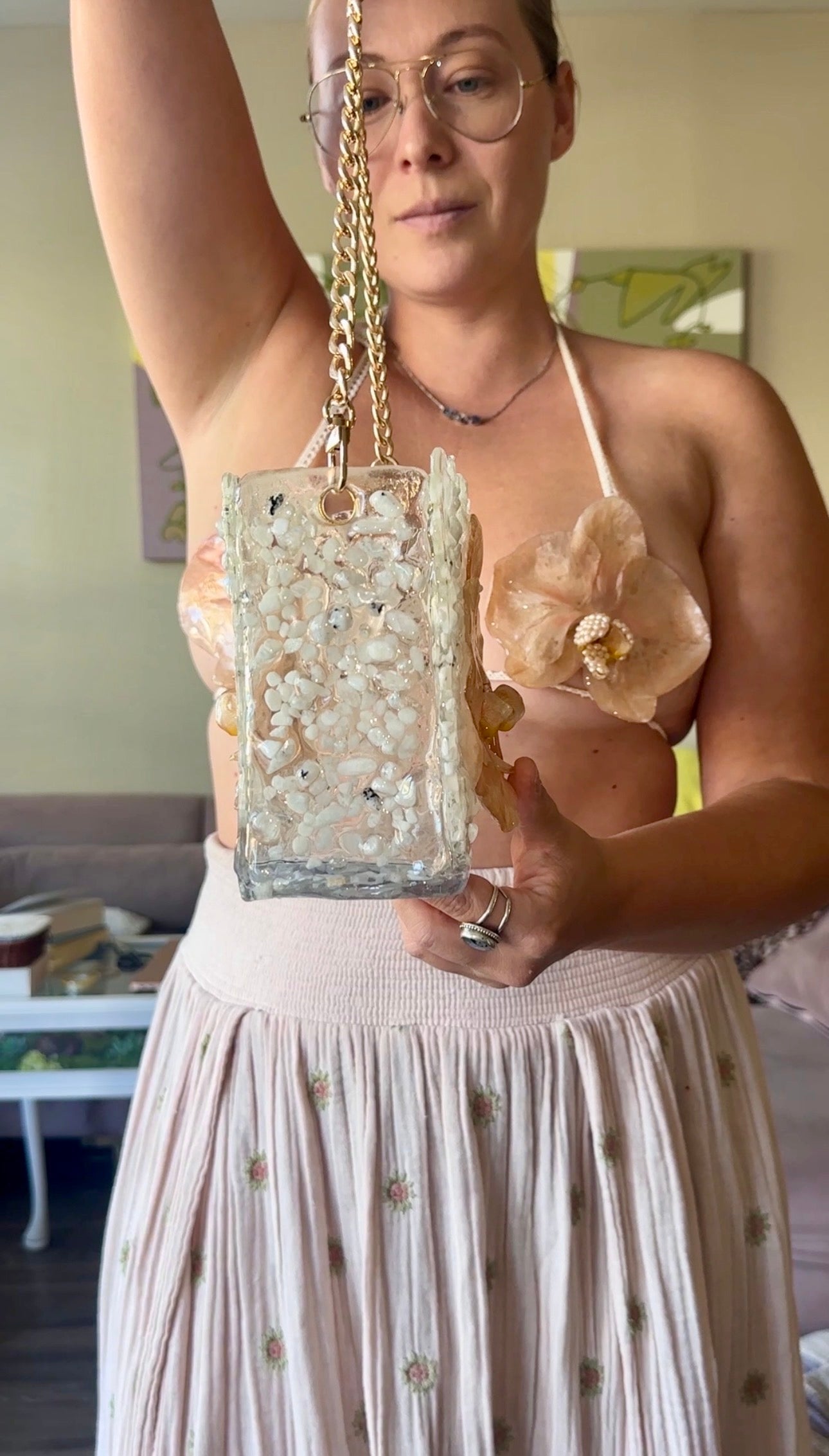 Orchid Moonstone Purse