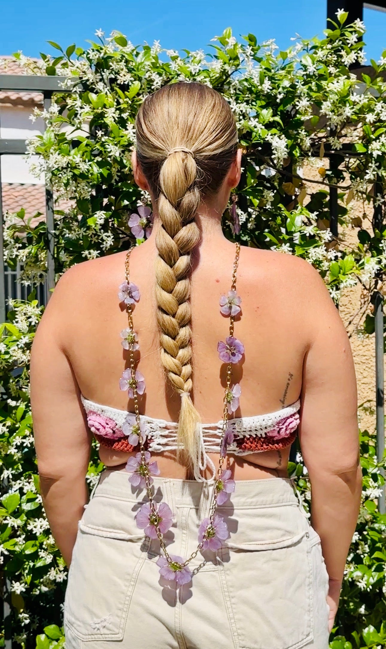 XL Lavender Globe Mallow Drop Necklace