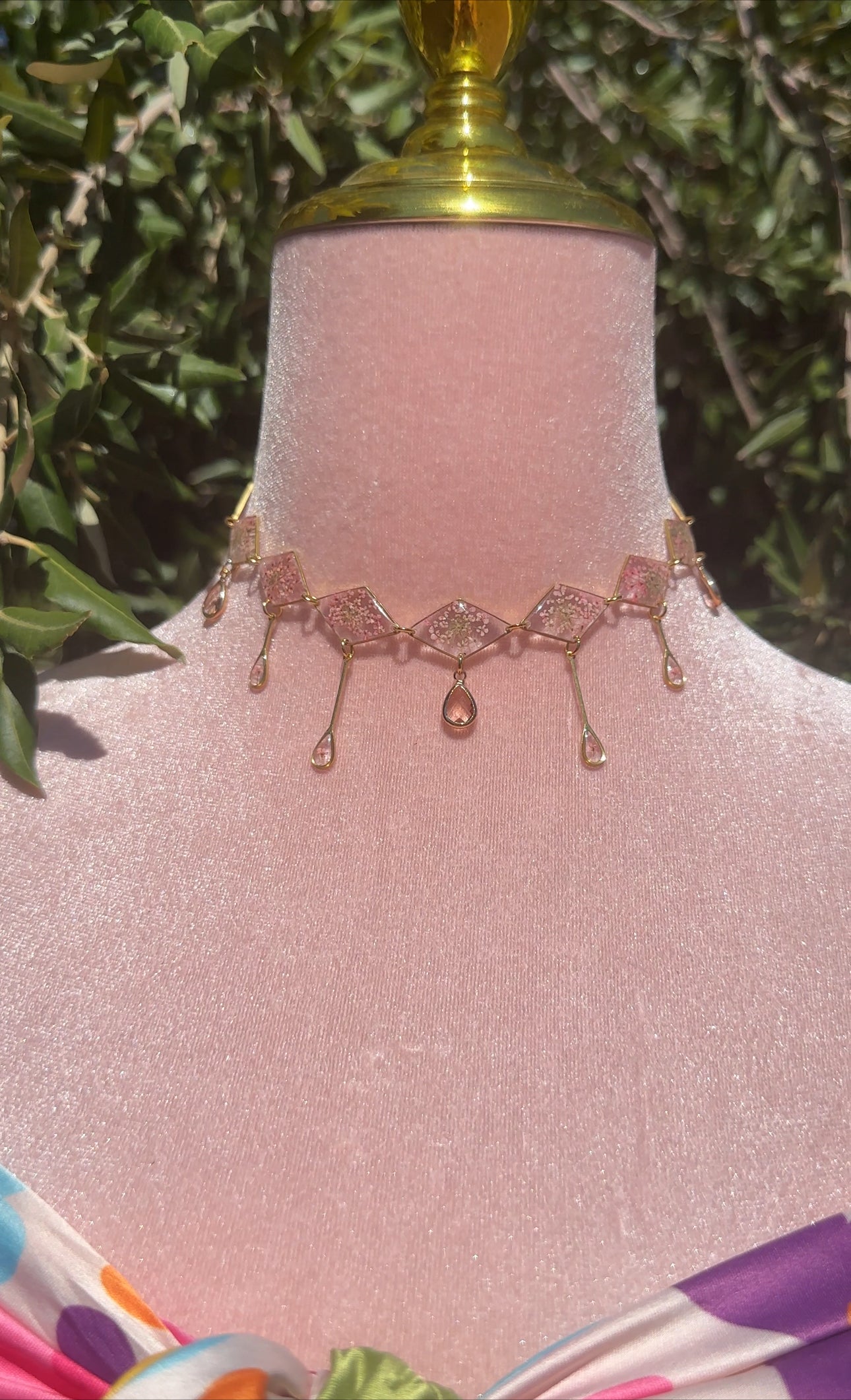 Pink Queen Anne Choker