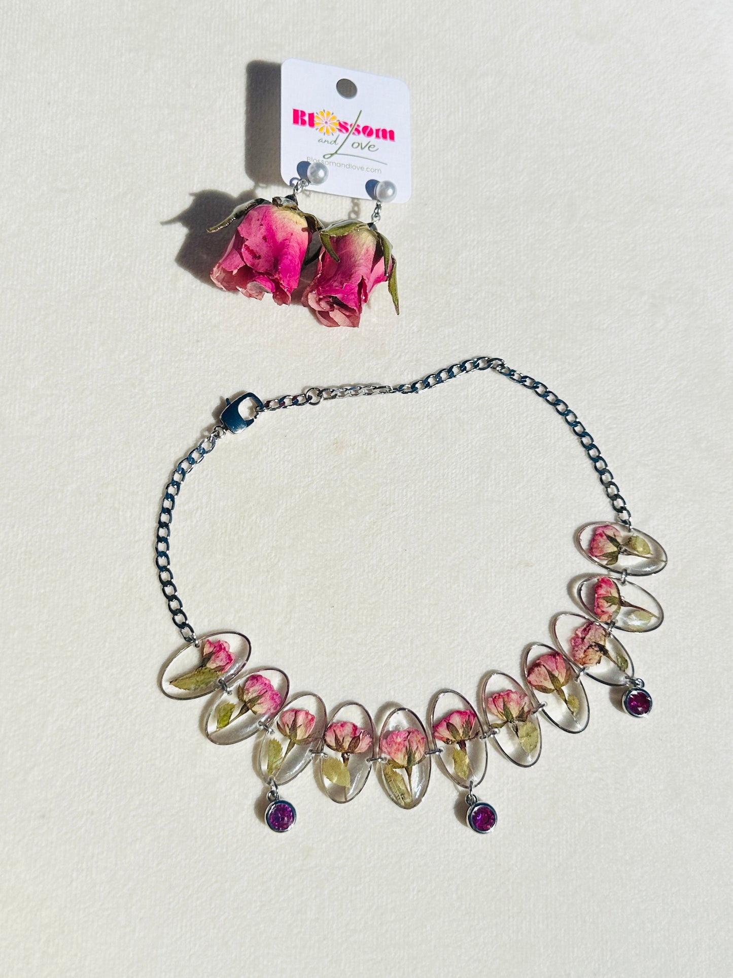 Pink Rose Pearl Studs