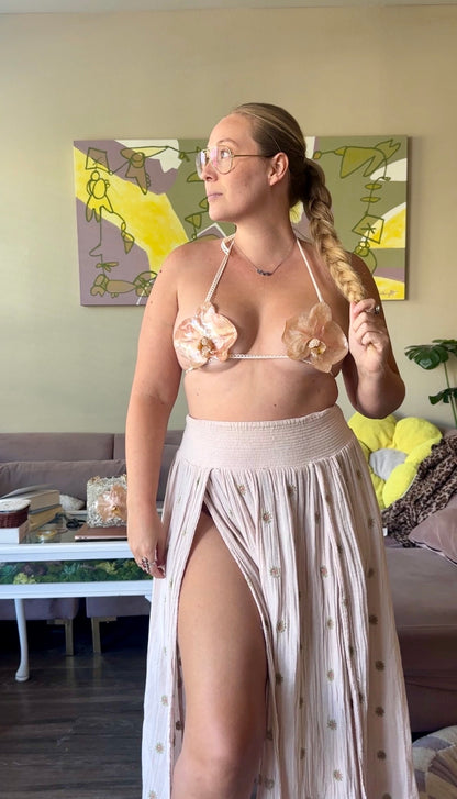 Peachy Pearl Orchid Bralette