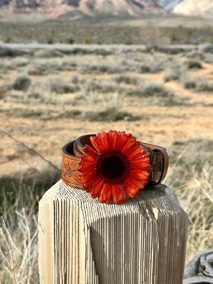 Red Gerber Daisy Belt