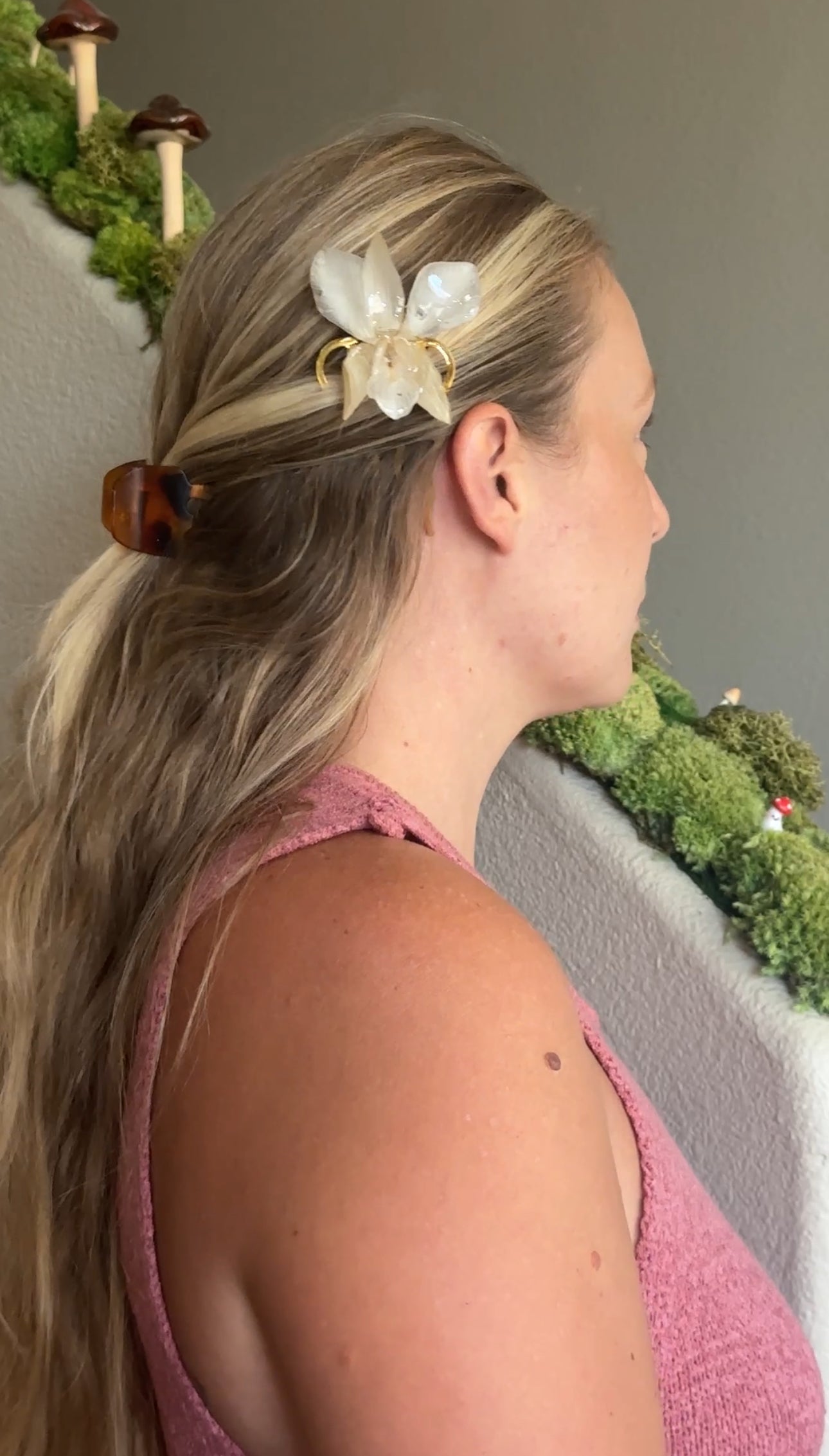 White Dendrobium Orchid Hair Fork