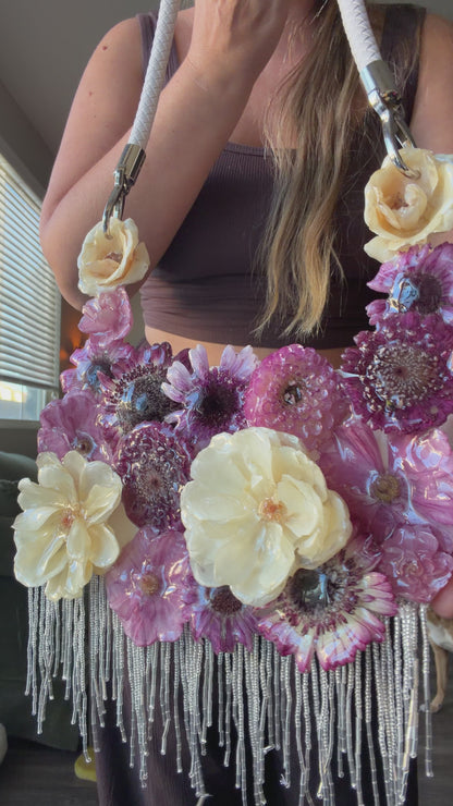 Garden Floral Fringe Purse