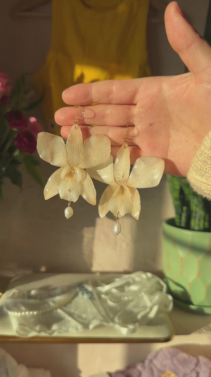 White Dendrobium Orchid Dangles